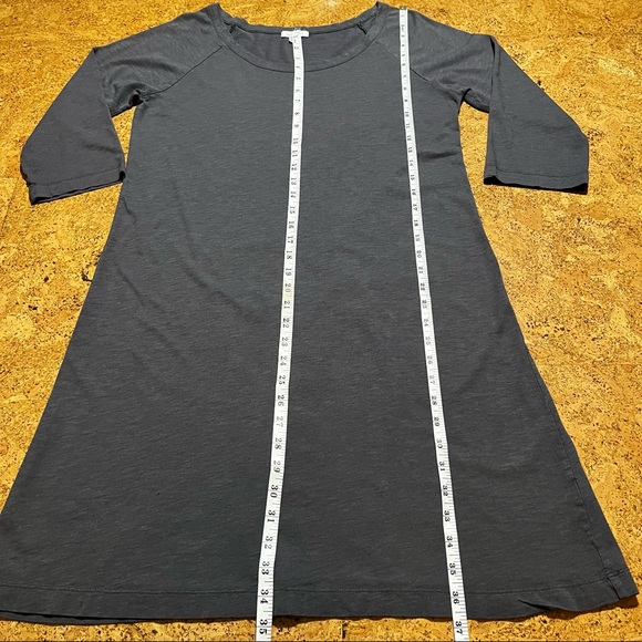 Garnet Hill Cotton Modal Casual 3/4 Sleeve Dress in Lilac Gray Sz M - Picture 6 of 9